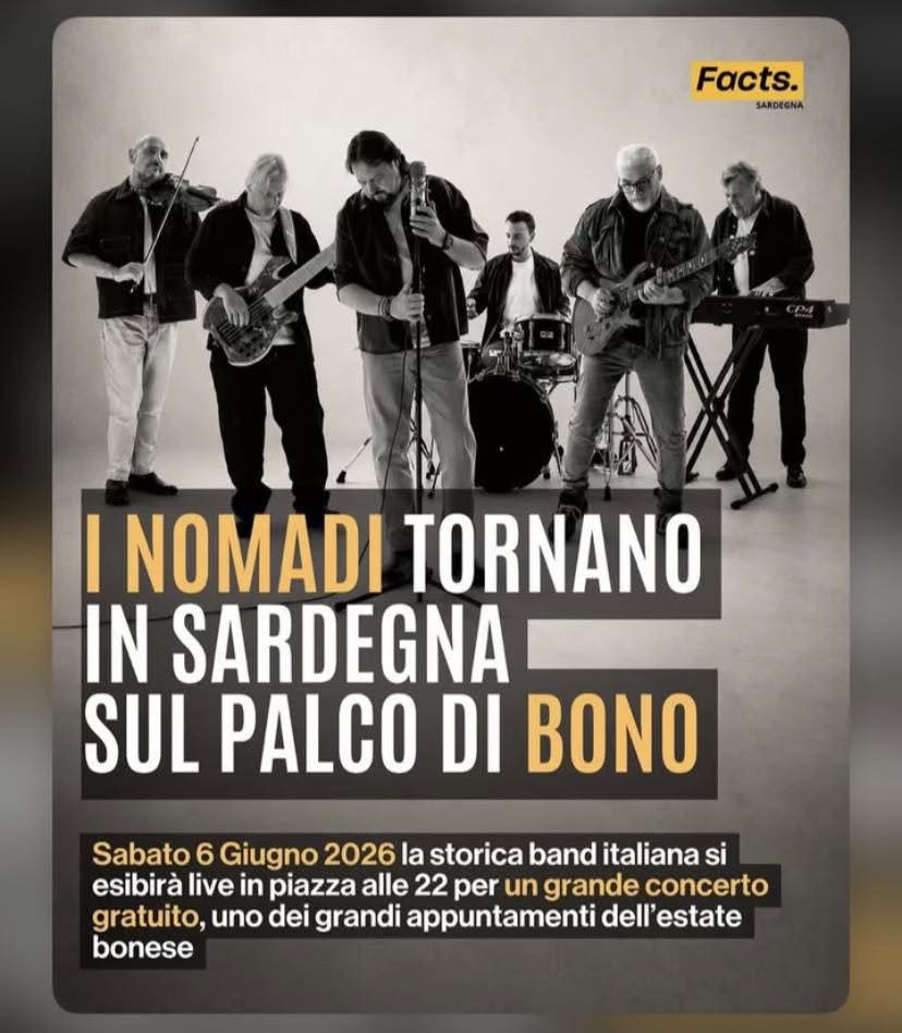 I Nomadi tornano in Sardegna sul palco di Bono